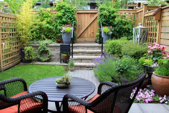 Jardin arrière-cour bien aménagé