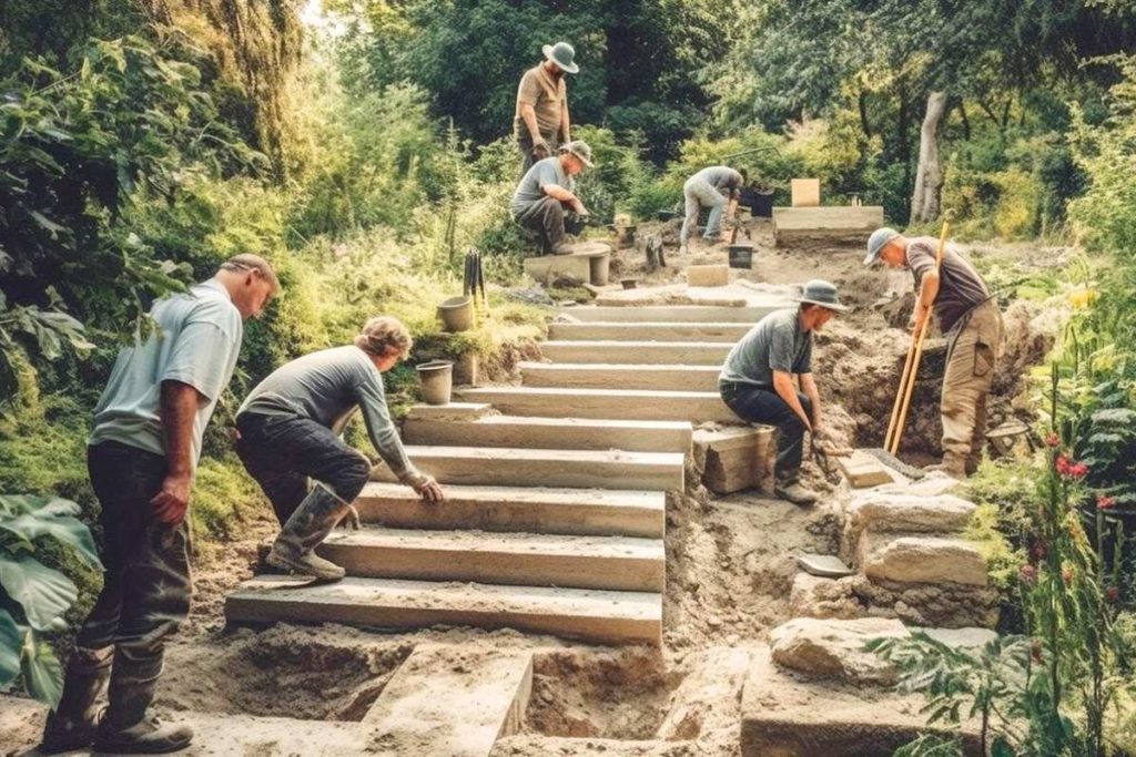 construire-escalier-sur-talus-pentu